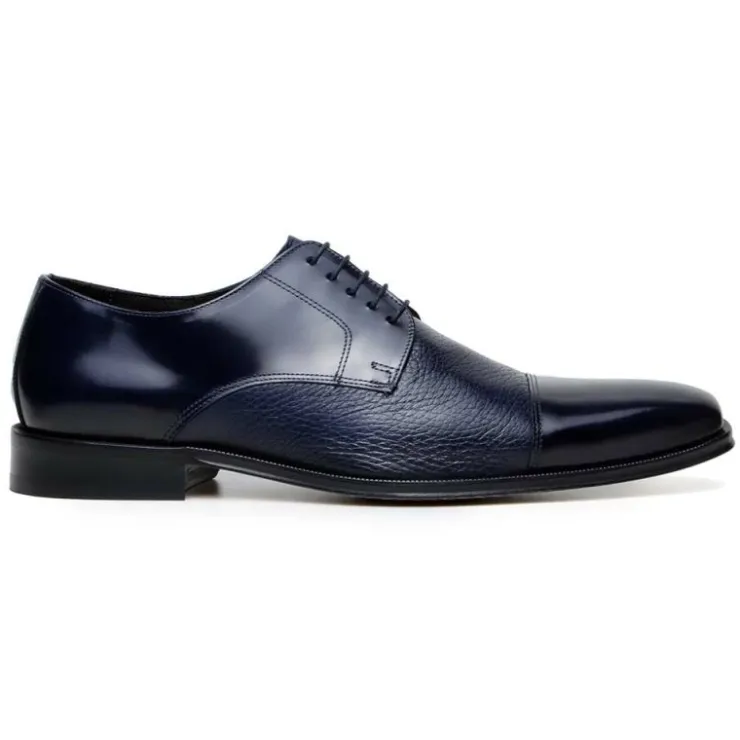 Clearance Belvedere Studio Alexander Deerskin & Nappa Derby Navy