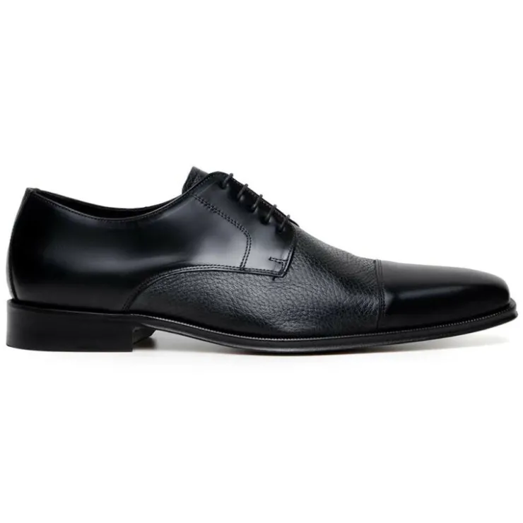 Fashion Belvedere Studio Alexander Deerskin & Nappa Derby Black