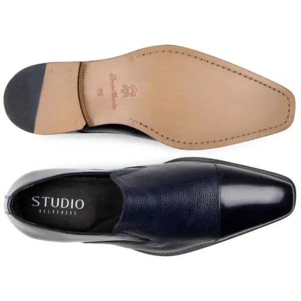 belvedere_studio_andreo_d_4.webp Outlet Belvedere Studio Andreo Deerskin & Nappa Loafers Navy