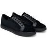 Store Belvedere Studio Prince Velvet / Leather Formal Sneakers Black