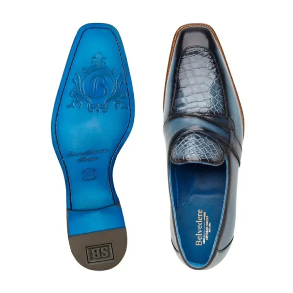 Hot Belvedere Tornado American Alligator Loafer Ant. Blue Jean (R74) Ant.BlueJean