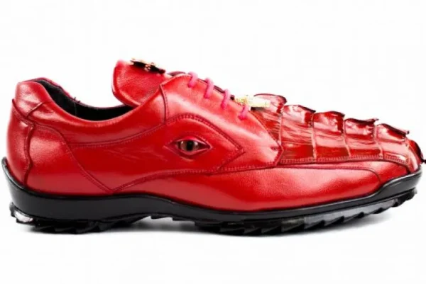 Hot Belvedere Vasco Hornback & Calfskin Sneakers (336122) Red