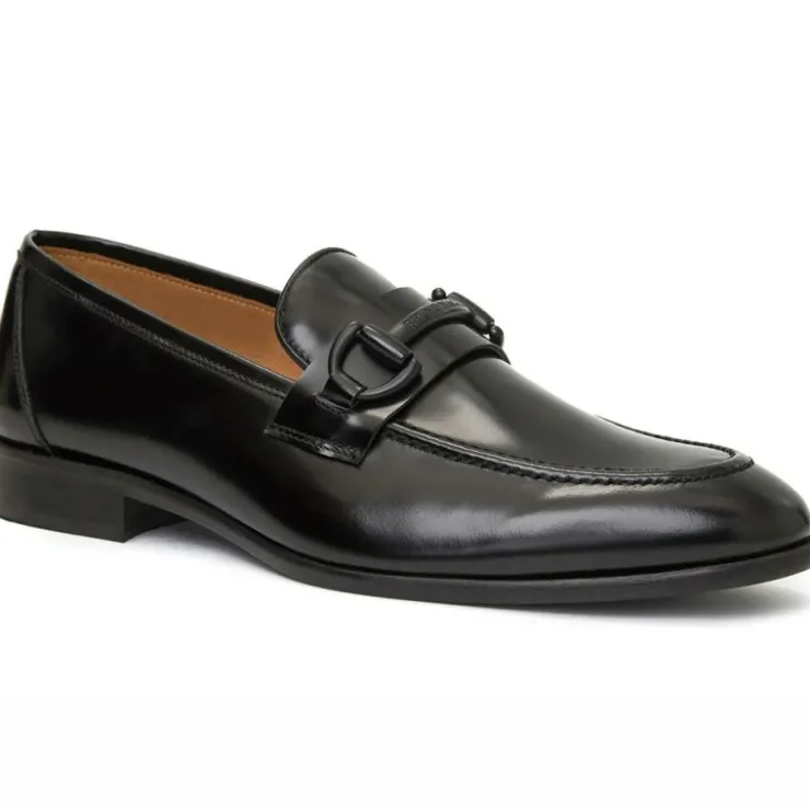 Shop Bruno Magli Alessio Leather Slip On Bit Loafer Black