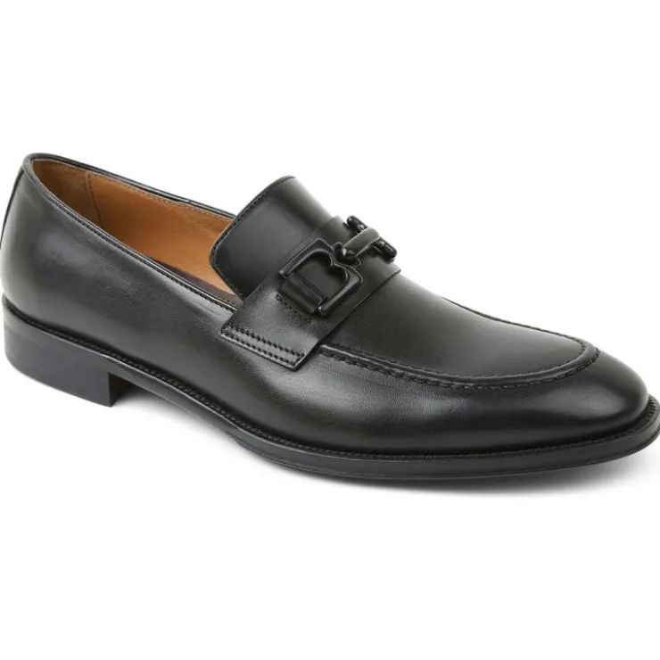 Discount Bruno Magli Alpha Bit Leather Loafers Black