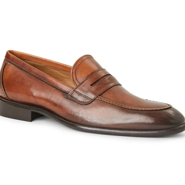 Outlet Bruno Magli Arden Leather Loafer Cognac