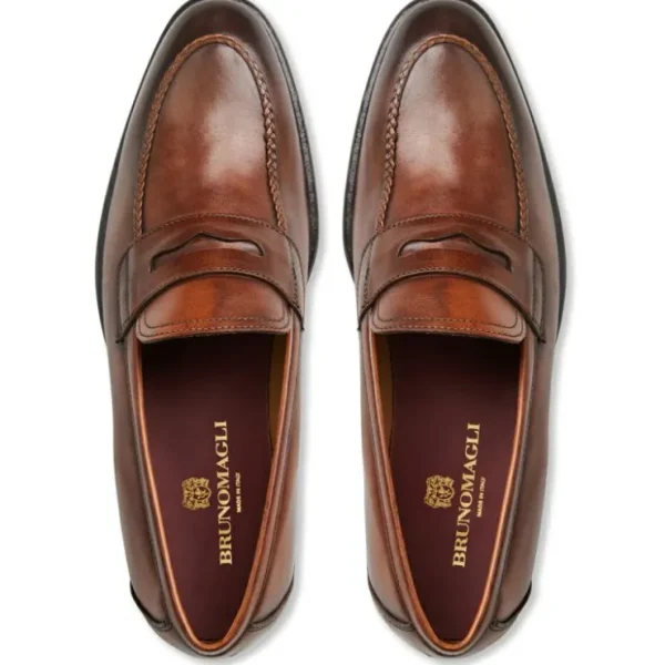 Outlet Bruno Magli Arden Leather Loafer Cognac