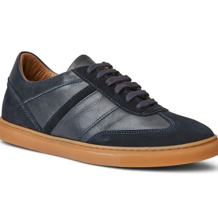 Cheap Bruno Magli Baccio Leather & Suede Sneaker Navy