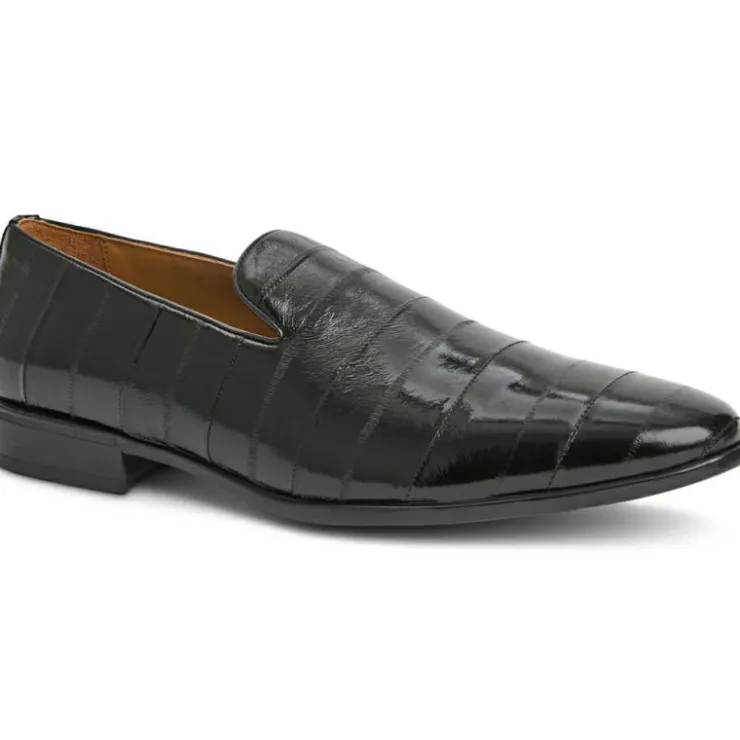 Discount Bruno Magli Bellino Embossed Eel Loafer Black