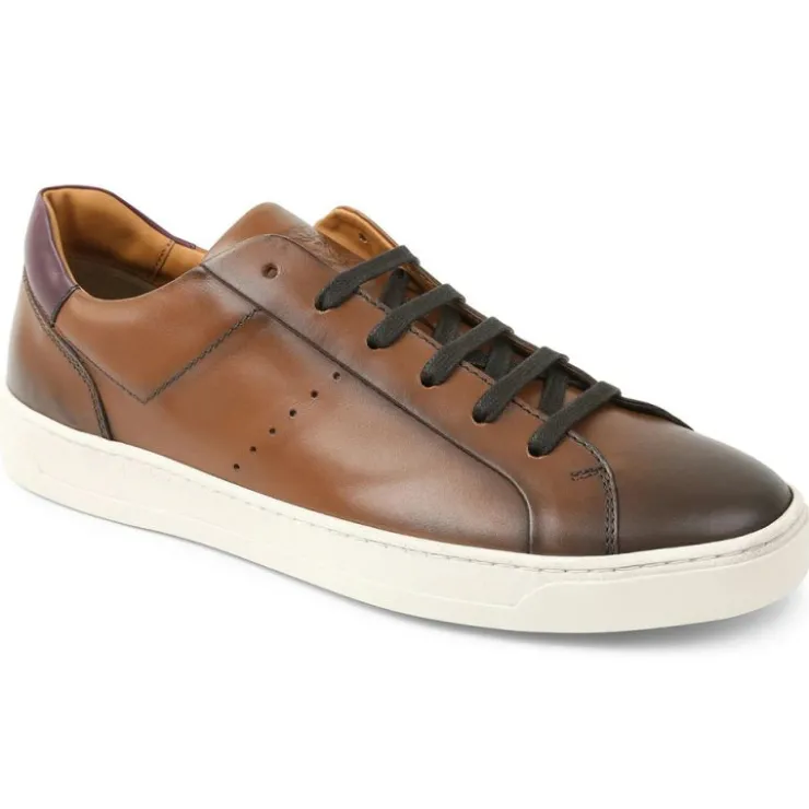 Outlet Bruno Magli Dante Leather Sneakers Cognac