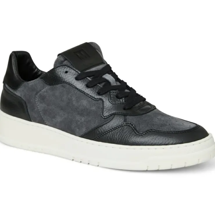 Clearance Bruno Magli Henry Suede & Leather Sneaker Black