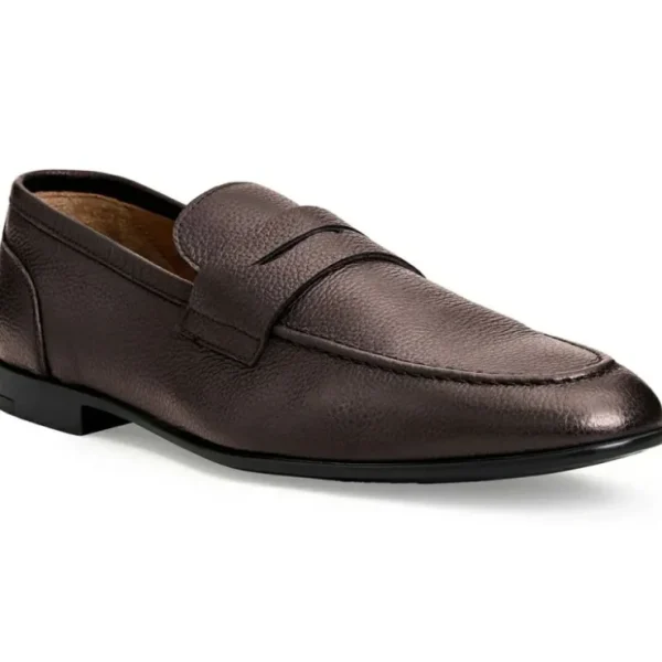 Store Bruno Magli Lastra Leather Slip-on Loafers Brown