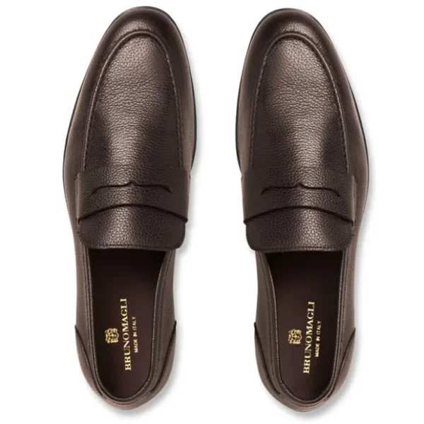 Store Bruno Magli Lastra Leather Slip-on Loafers Brown