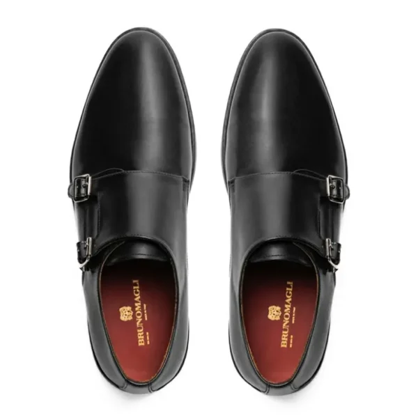 Shop Bruno Magli Palestro Double Monk Strap Loafer Black