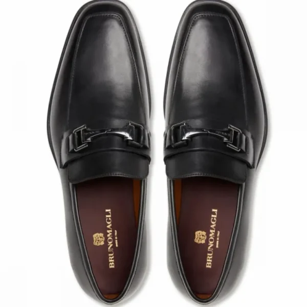 Outlet Bruno Magli Raging Leather Bit Loafer Black