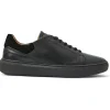 Clearance Bruno Magli Salvatore Lace-To-Toe Leather Sneaker / Black