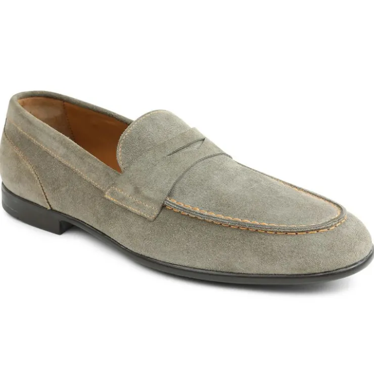 Clearance Bruno Magli Silas Suede Loafers Taupe