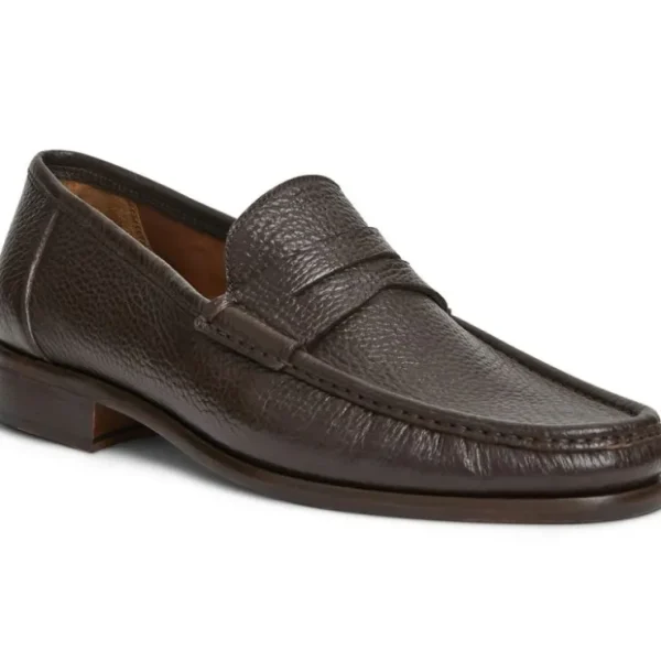 Store Bruno Magli Toni Cervo Leather Slip On Loafer Brown