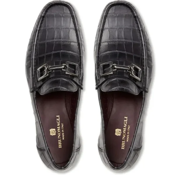 Store Bruno Magli Trieste Crocodile Moccasin Black