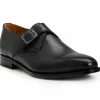 Store Bruno Magli Vilante Leather Single Monkstrap Loafers Black