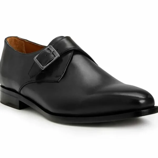 Store Bruno Magli Vilante Leather Single Monkstrap Loafers Black