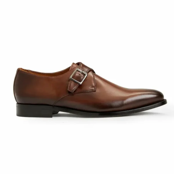 Cheap Bruno Magli Vilante Leather Single Monkstrap Loafers Brown