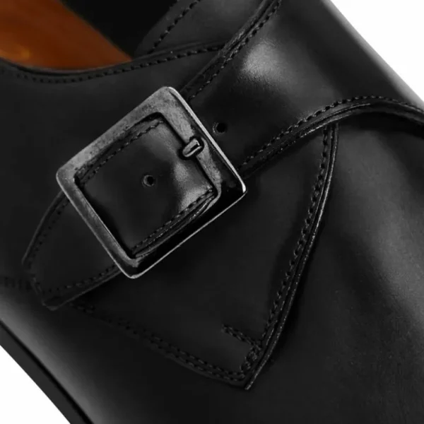 Store Bruno Magli Vilante Leather Single Monkstrap Loafers Black