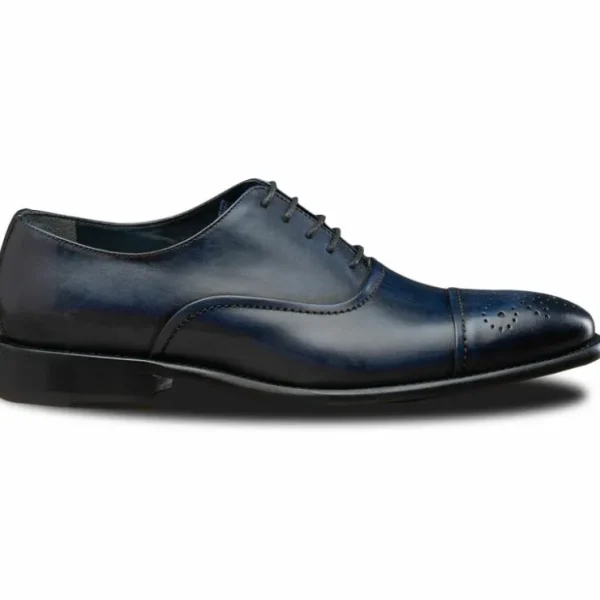 Best Calzoleria Toscana 2361 Cap Toe Oxfords Blue