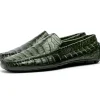 Outlet Calzoleria Toscana 4551 Crocodile Driving Shoes Green