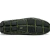 Outlet Calzoleria Toscana 4551 Crocodile Driving Shoes Green