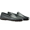 Discount Calzoleria Toscana 8675 Ostrich & Crocodile Driving Shoes Blue