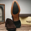 Sale Calzoleria Toscana 7730 Suede Penny Loafers Chocolate