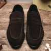 Sale Calzoleria Toscana 7730 Suede Penny Loafers Chocolate