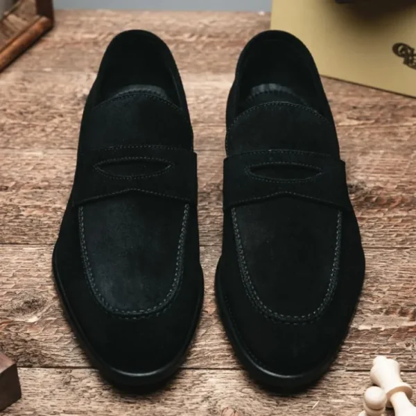 Flash Sale Calzoleria Toscana 7730 Suede Penny Loafers Black