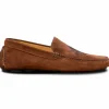 Shop Calzoleria Toscana 5303 Venetian Suede Driving Loafers Brick