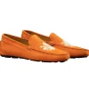 New Calzoleria Toscana 5303 Venetian Suede Driving Loafers Papaya