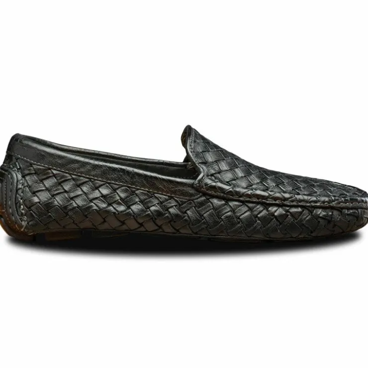 Store Calzoleria Toscana E945 Rendo Woven Drivers Black