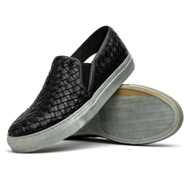 calzoleria_toscana_enea_w_2.webp Online Calzoleria Toscana Enea Woven Loafers Black