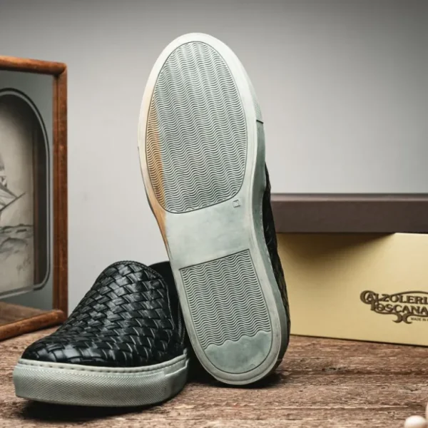 calzoleria_toscana_enea_w_6.webp Online Calzoleria Toscana Enea Woven Loafers Black