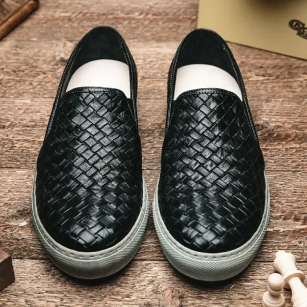 calzoleria_toscana_enea_w_9.webp Online Calzoleria Toscana Enea Woven Loafers Black