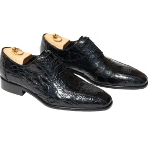 Clearance Calzoleria Toscana H778 Alligator Oxfords Black