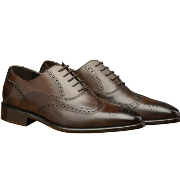 Shop Calzoleria Toscana H310 Onice Wingtip Oxfords Fondant