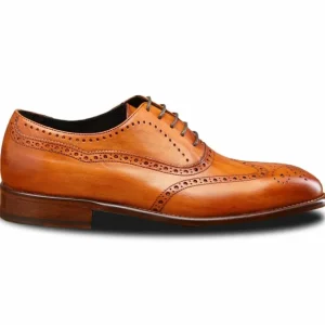 Hot Calzoleria Toscana H742 Wingtip Oxfords Dark Caramel DarkCaramel