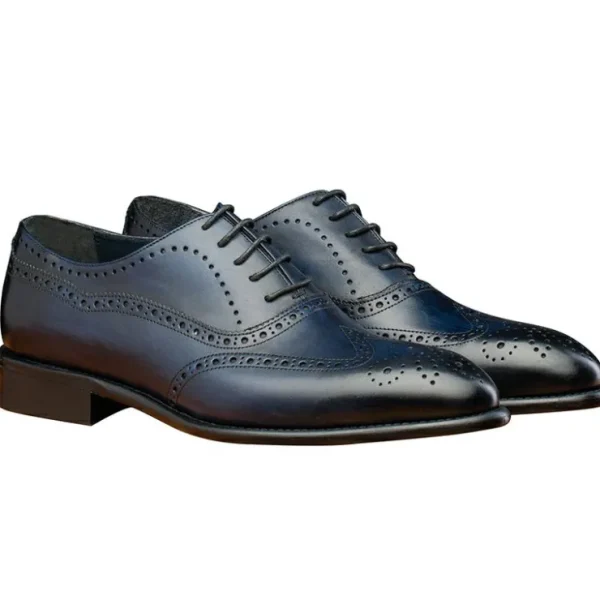 Cheap Calzoleria Toscana H742 Wingtip Oxfords Blue