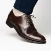 Cheap Calzoleria Toscana Lauro Cordovan & Deerskin Cap Toe Shoes Dark Brown DarkBrown