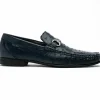 Best Sale Calzoleria Toscana 3238M Ostrich Bit Loafers Navy Blue NavyBlue