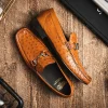 Outlet Calzoleria Toscana 3238-M Ostrich Dress Slip-On Cognac