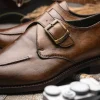 Cheap Calzoleria Toscana Preci Calfskin Monkstrap Moor
