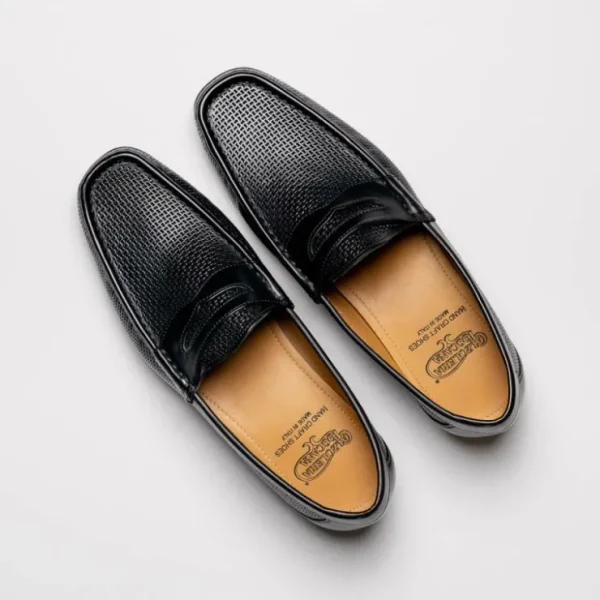 calzoleria_toscana_q_parm_4.webp Store Calzoleria Toscana Q479 Parma Calfskin Penny Loafers Black