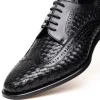 New Calzoleria Toscana Q979 Woven Wingtip Lace Up Shoes Black