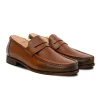 Discount Calzoleria Toscana Santor 4 Leather Collegiate Loafer Dark Caramel DarkCaramel